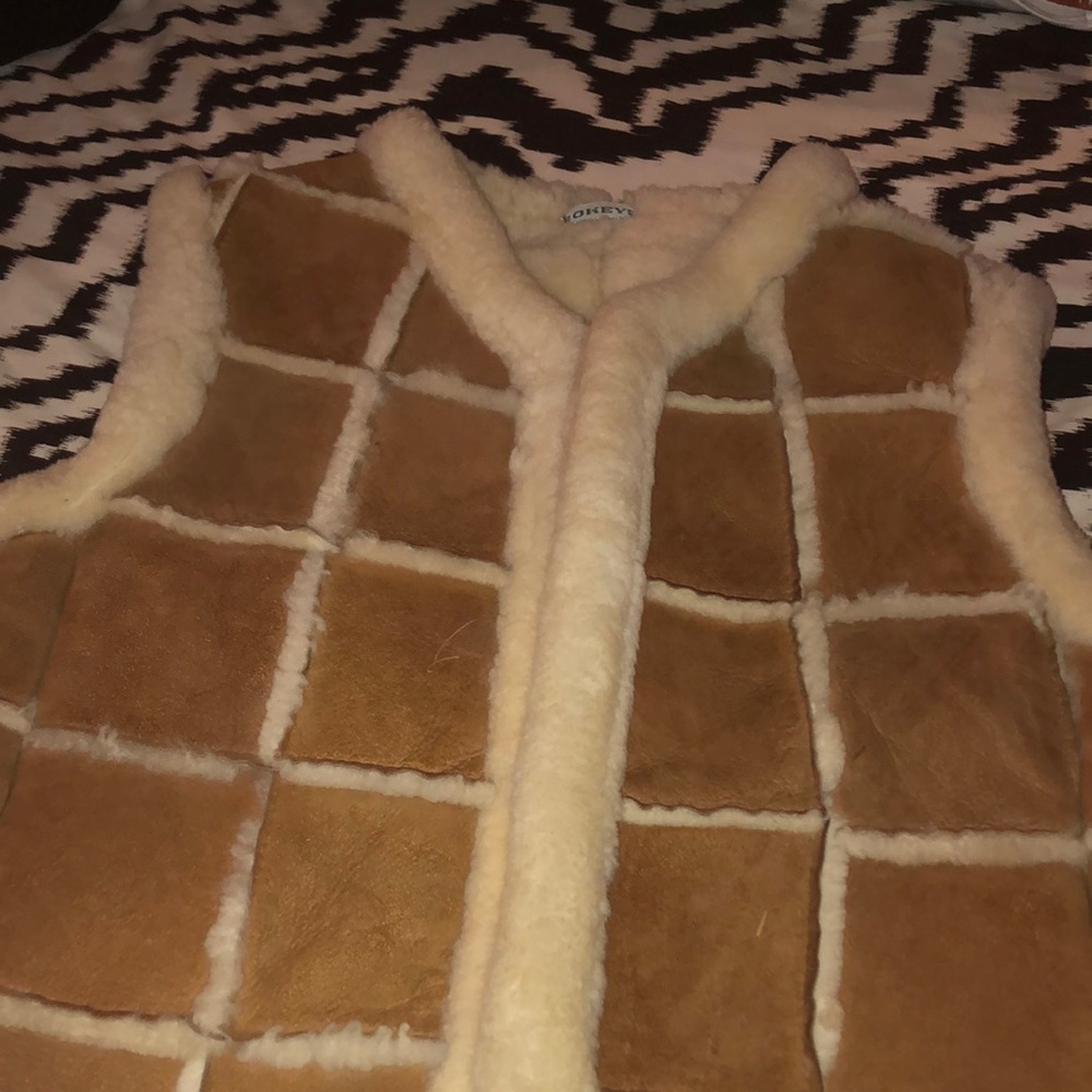 Vintage sheepskin shearling women’s vest